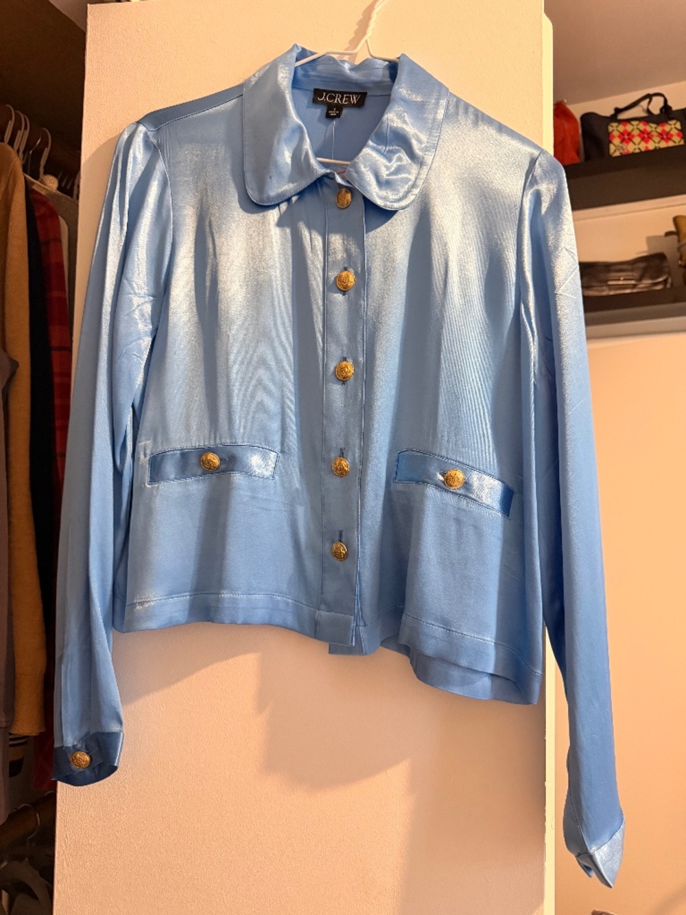 NWT J. Crew Lady shirt-jacket in luster crepe